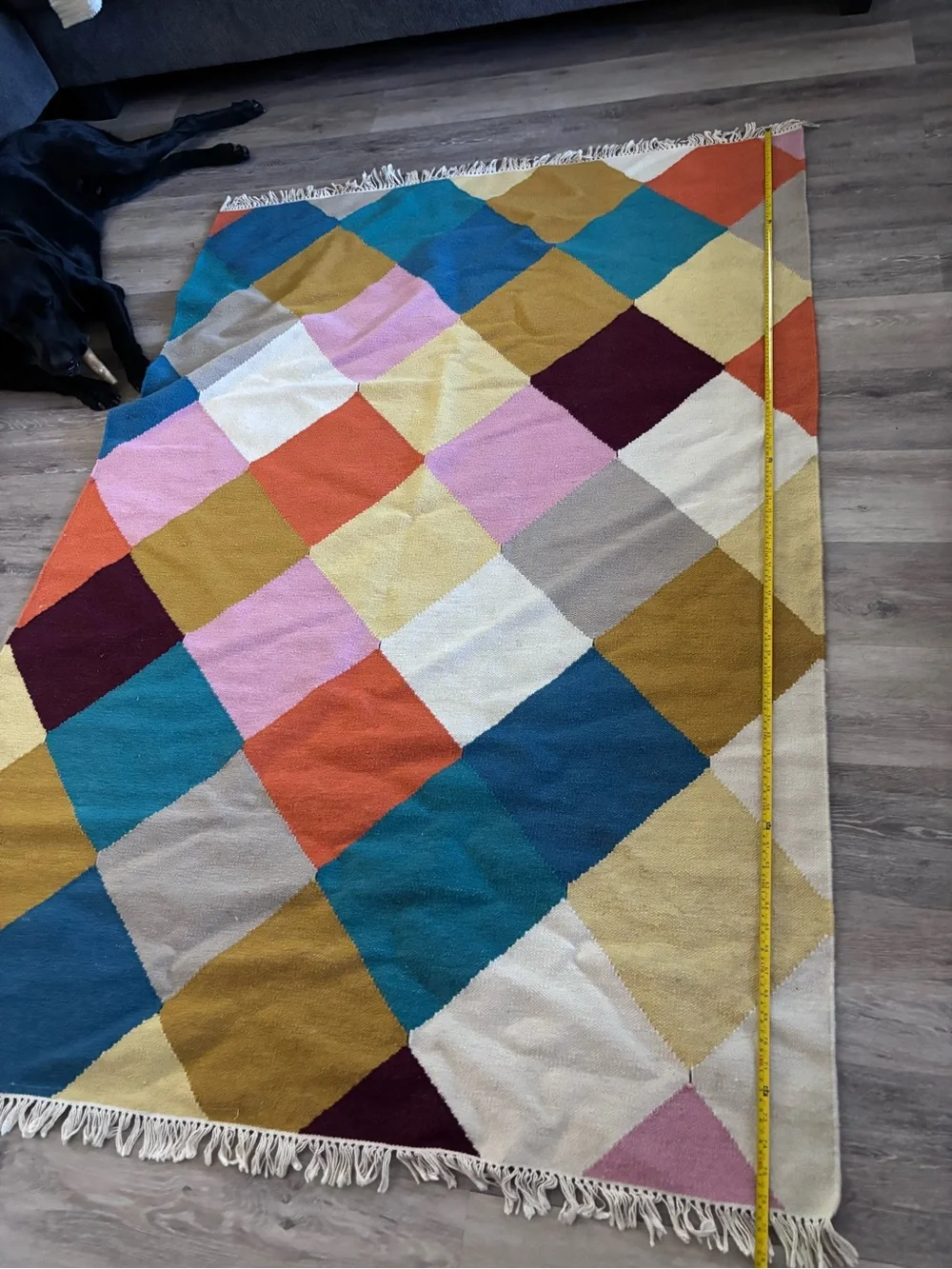 IKEA Vinderod Colorful Diamond Pattern Area Rug - Multicolor limited edition